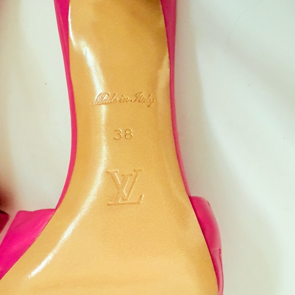 Louis Vuitton Pink Leather Revival LV Monogram Heels mules EU 38 - Picture 5 of 9